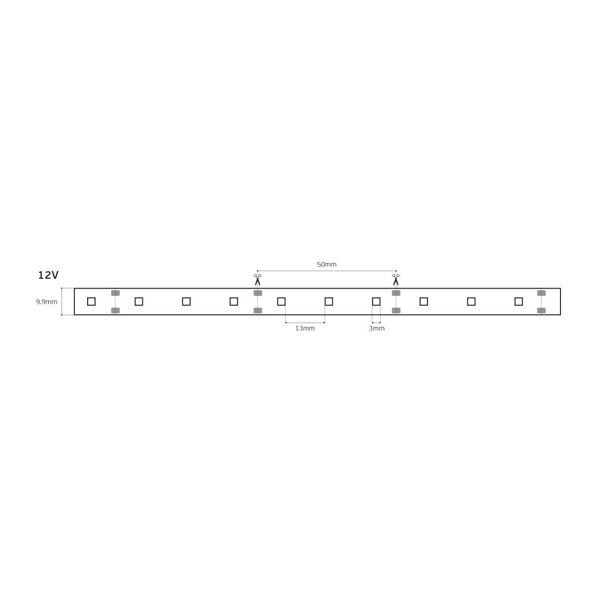 Taśma LED 12 V CRI80 IP55 6000 K (5 m)