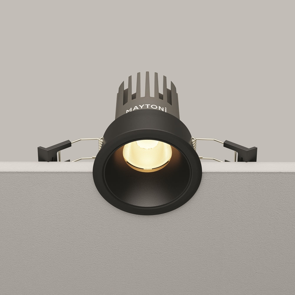 Maytoni downlight Dip LED 50° – wpuszczana oprawa okrągła w kolorze czarnym