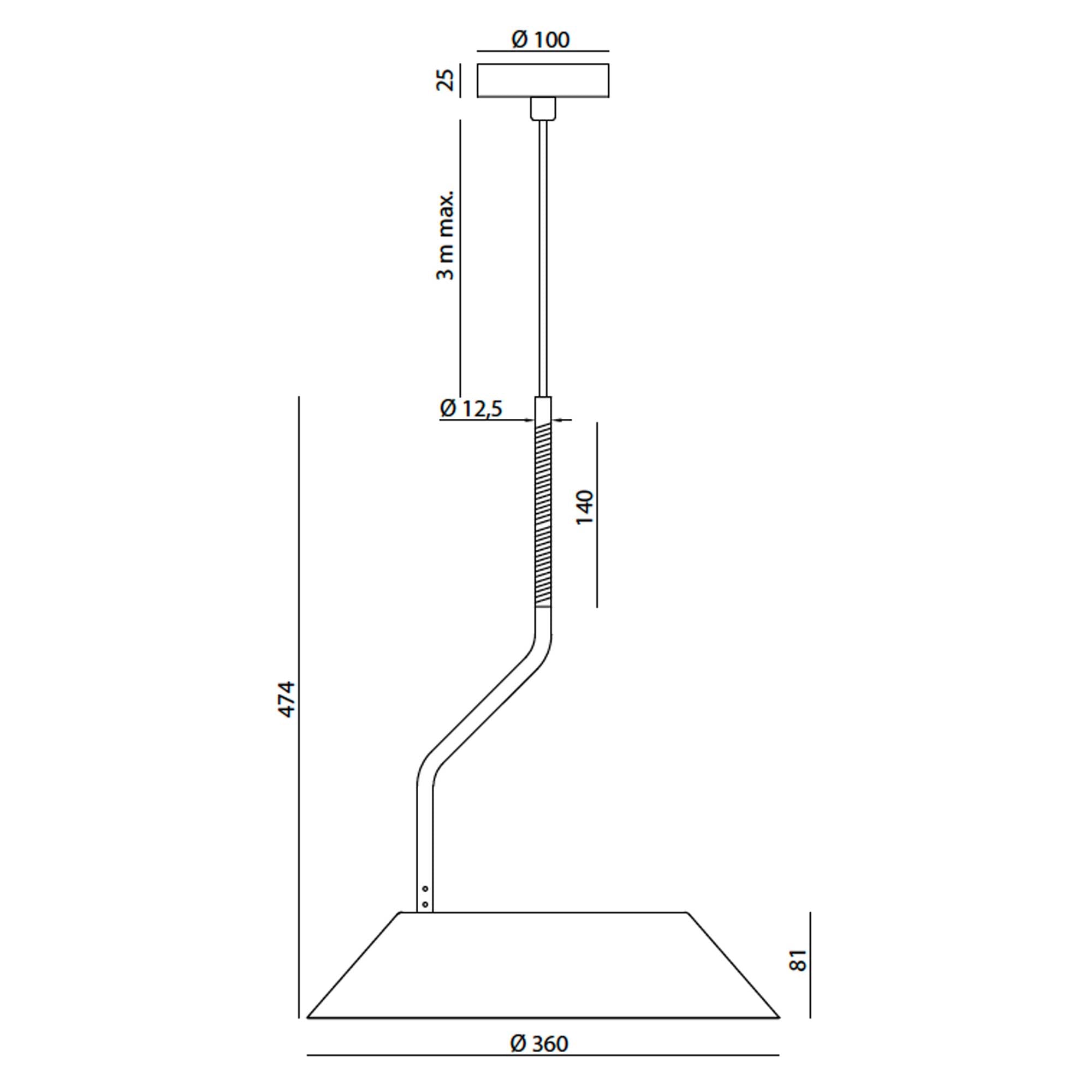 Aromas Aider E27 závěsné svítidlo
