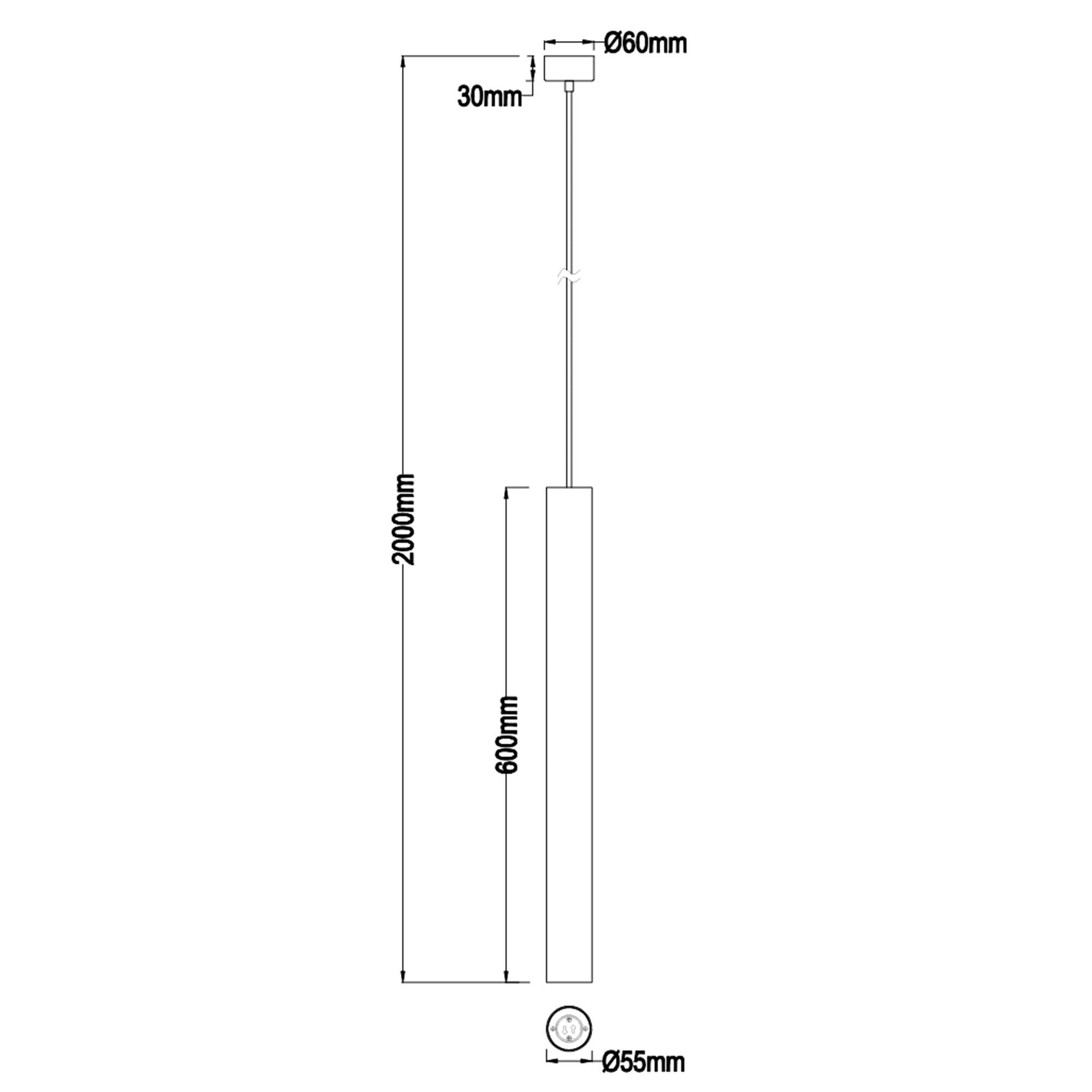 Faneurope Fluke GU10 závěsné válcové svítidlo