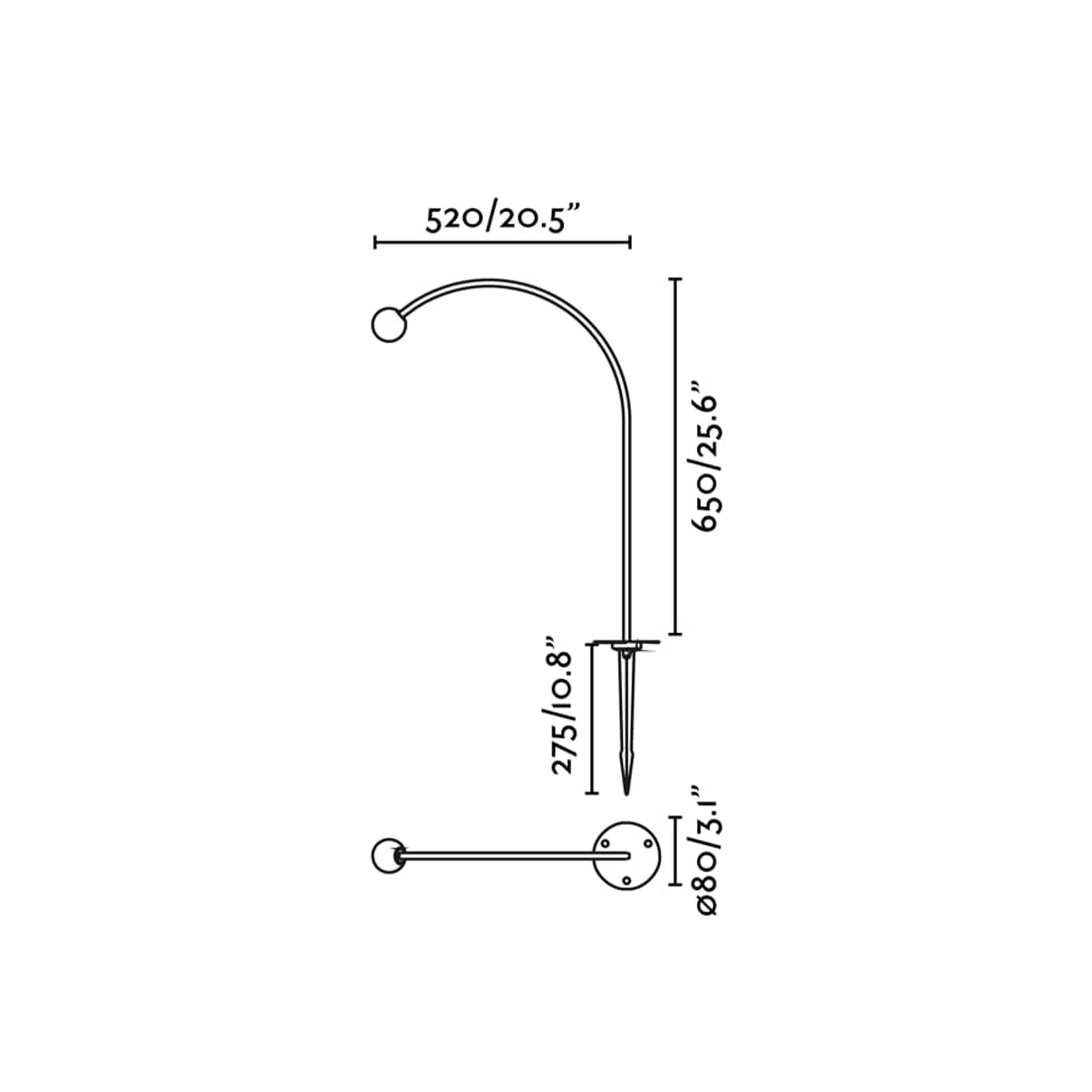 Faro Cuca LED sloupkové venkovní obloukové svítidlo IP65 24V
