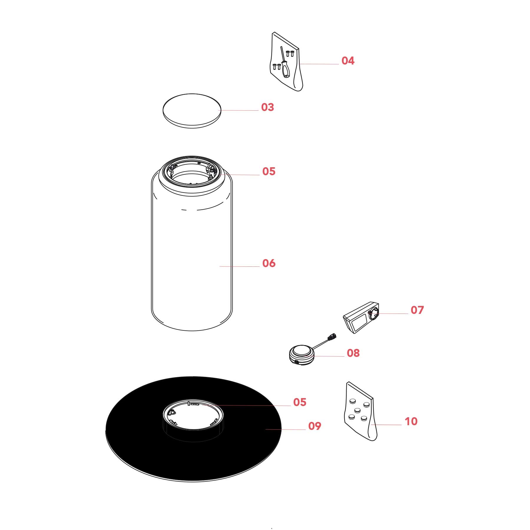 Flos Noctambule LED stojací skleněné svítidlo