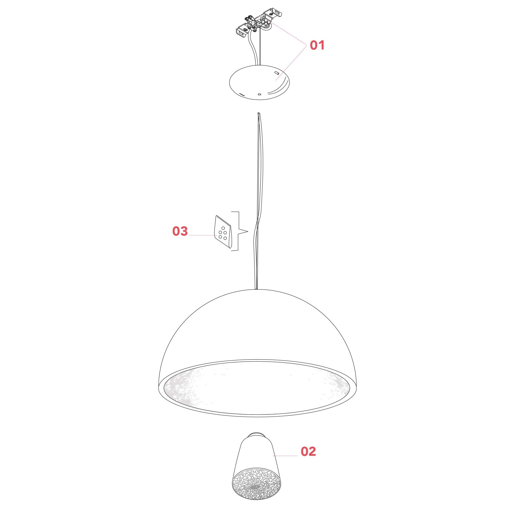 Flos Skygarden E27 závěsné kupolovité svítidlo