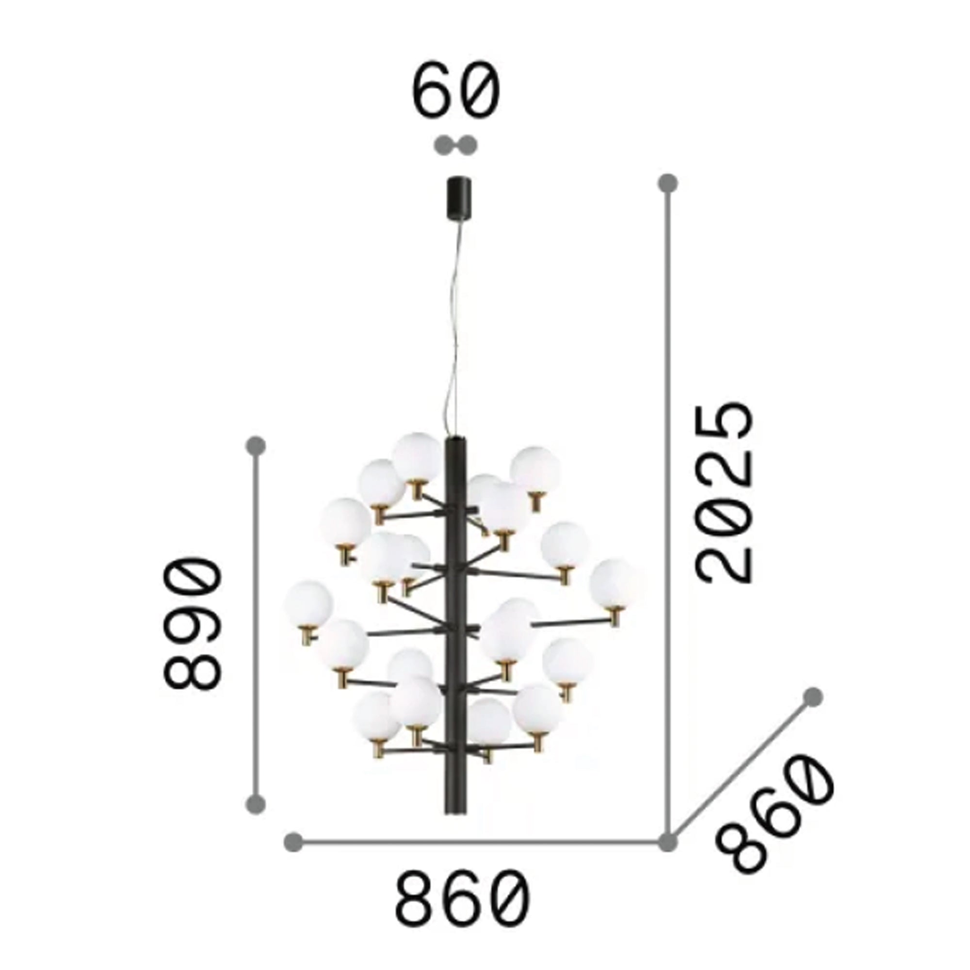 Ideal Lux Copernico G9 závěsný lustr