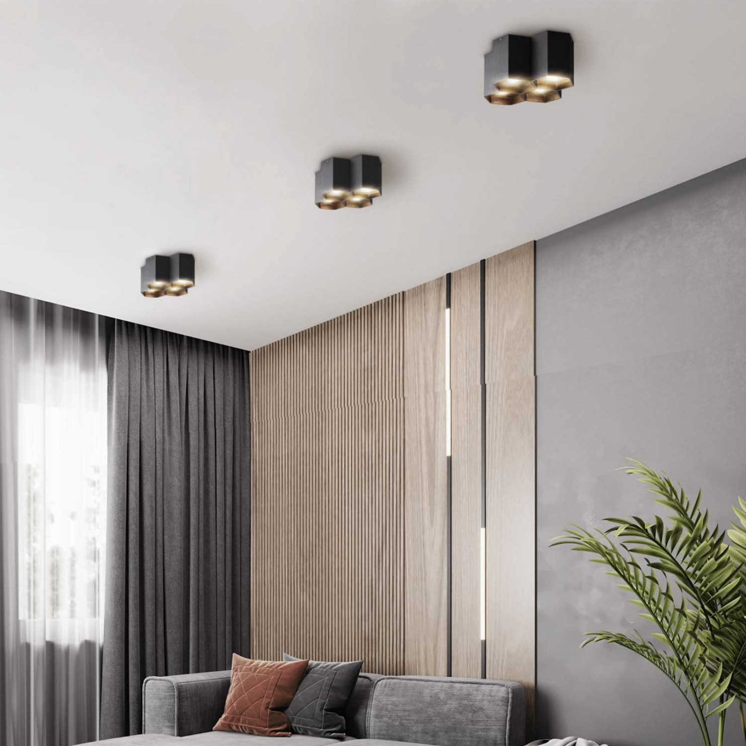 Hexagon 4 GU10 přisazené svítidlo