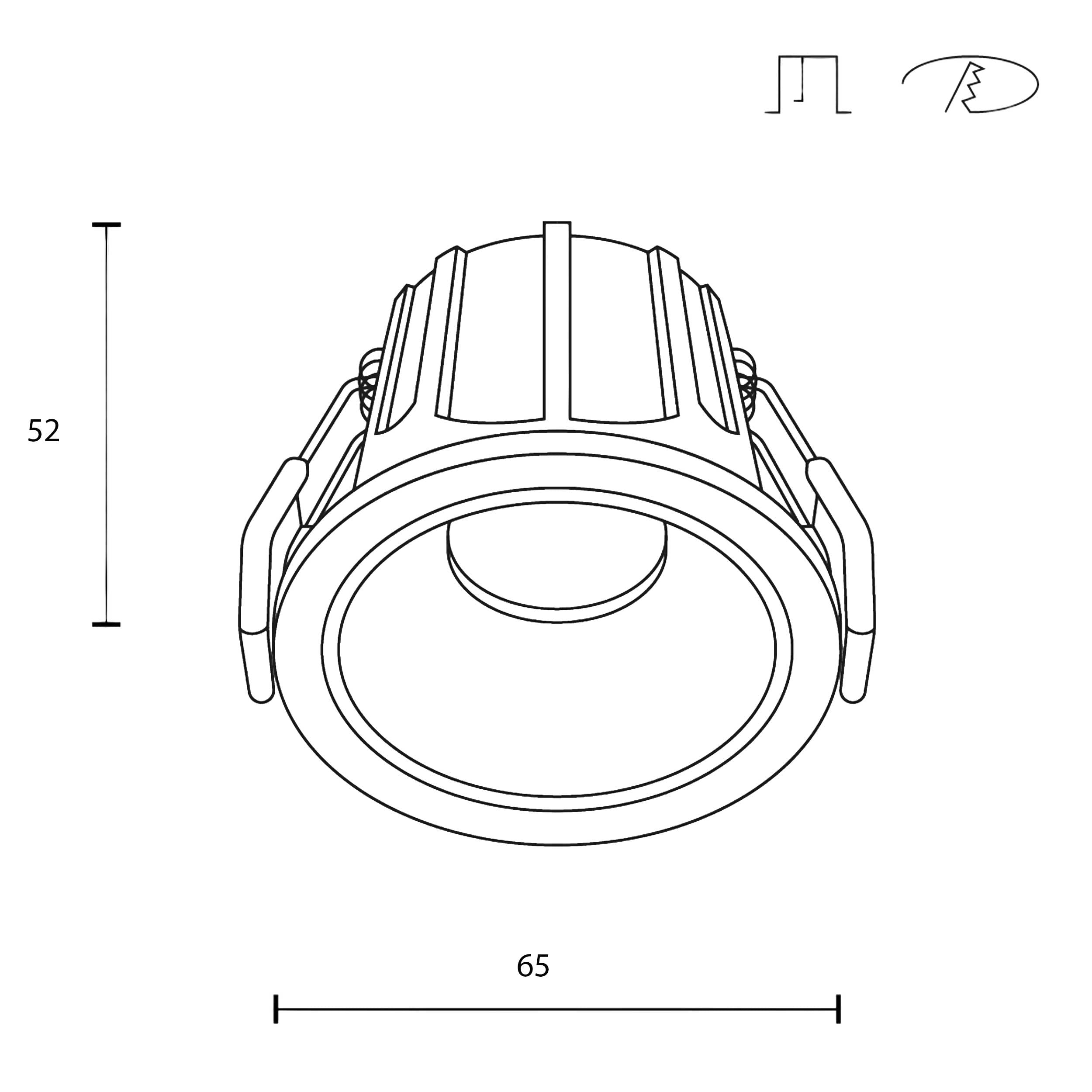 Maytoni downlight Alfa LED 36° – wpuszczana oprawa okrągła w kolorze czarnym