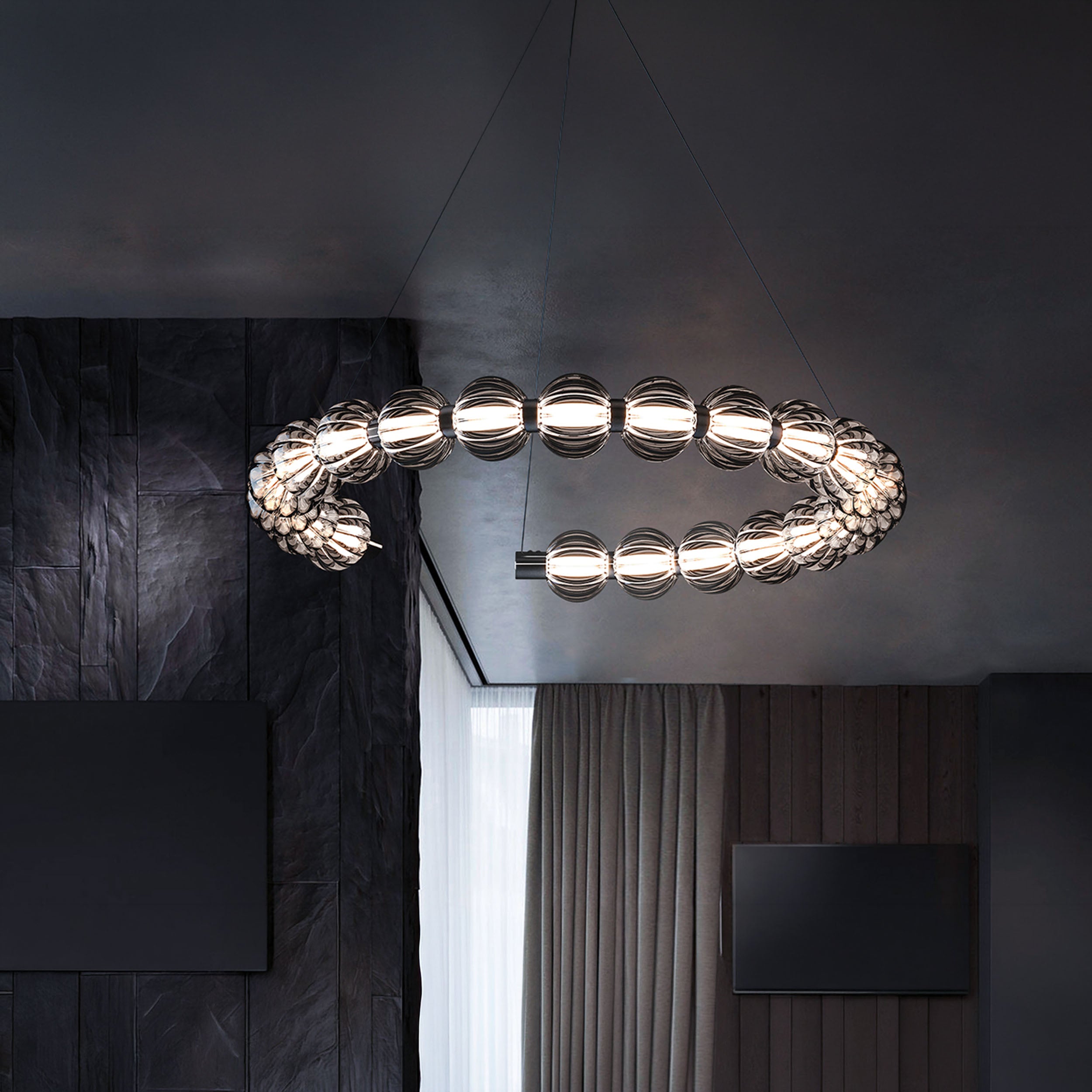 Maytoni Amulet LED – lampa wisząca w formie kompozycji łańcuchowej