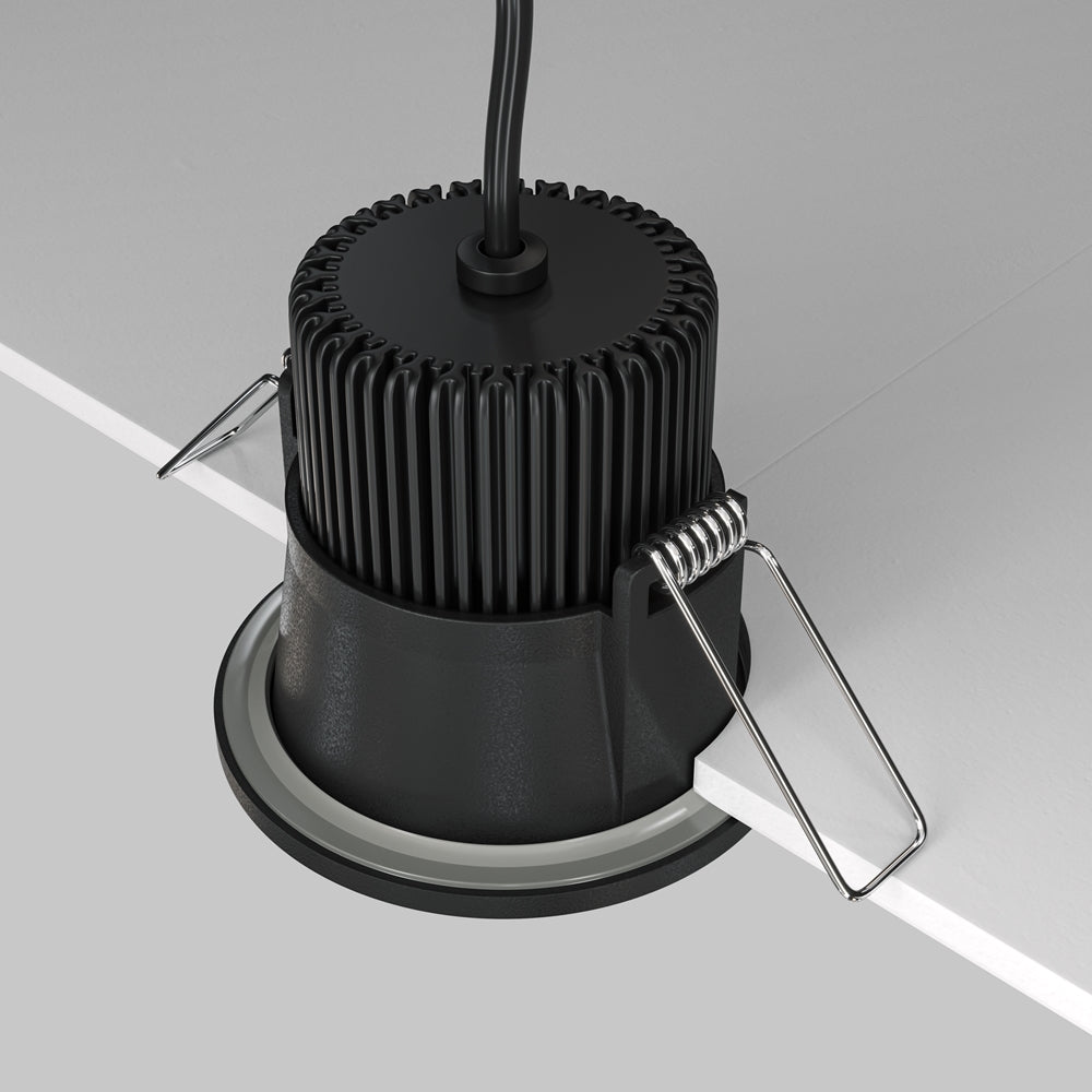 Maytoni downlight Zoom LED 60° – wpuszczana oprawa okrągła w kolorze czarnym