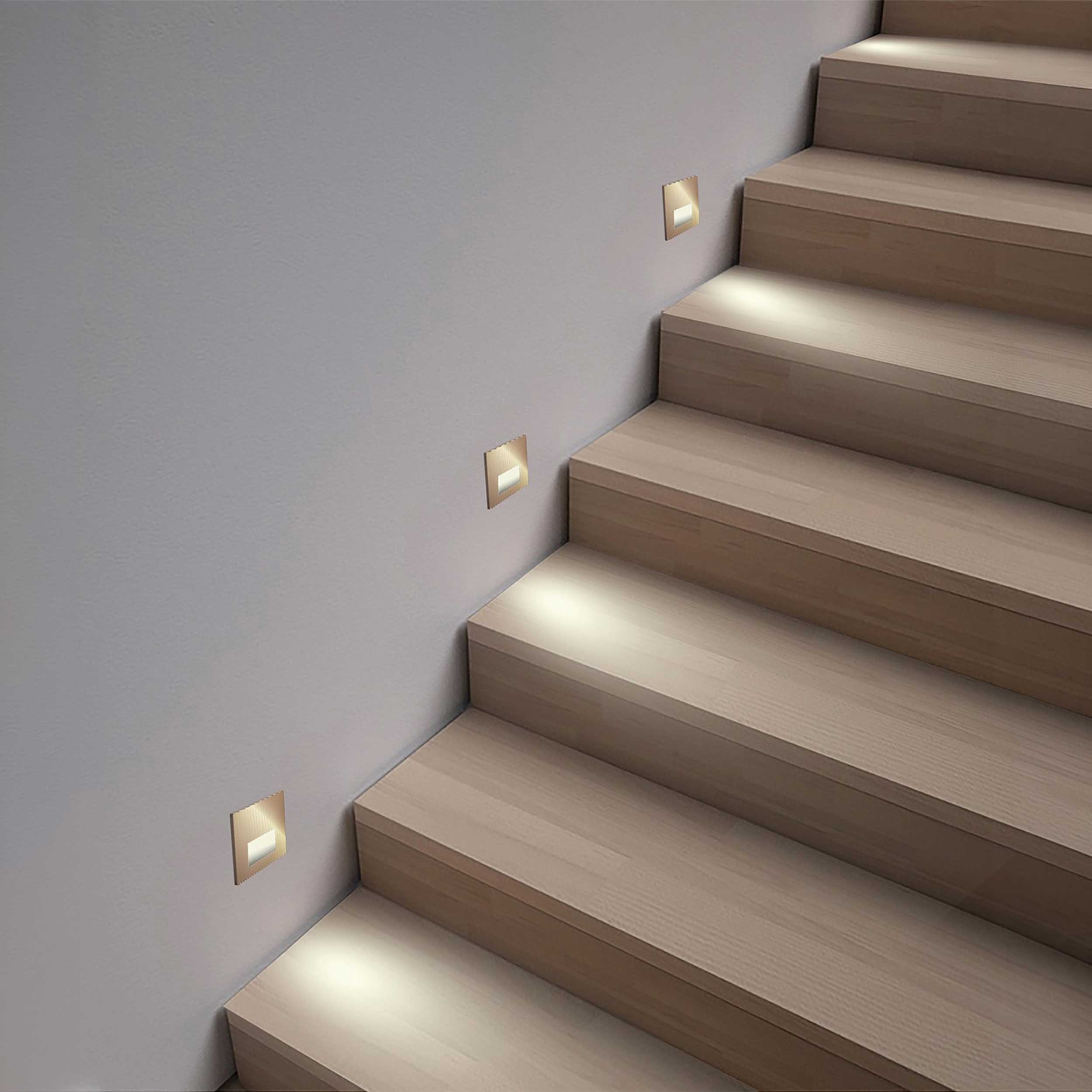 VK Light Fune LED – wpuszczana oprawa schodowa w kształcie kwadratu