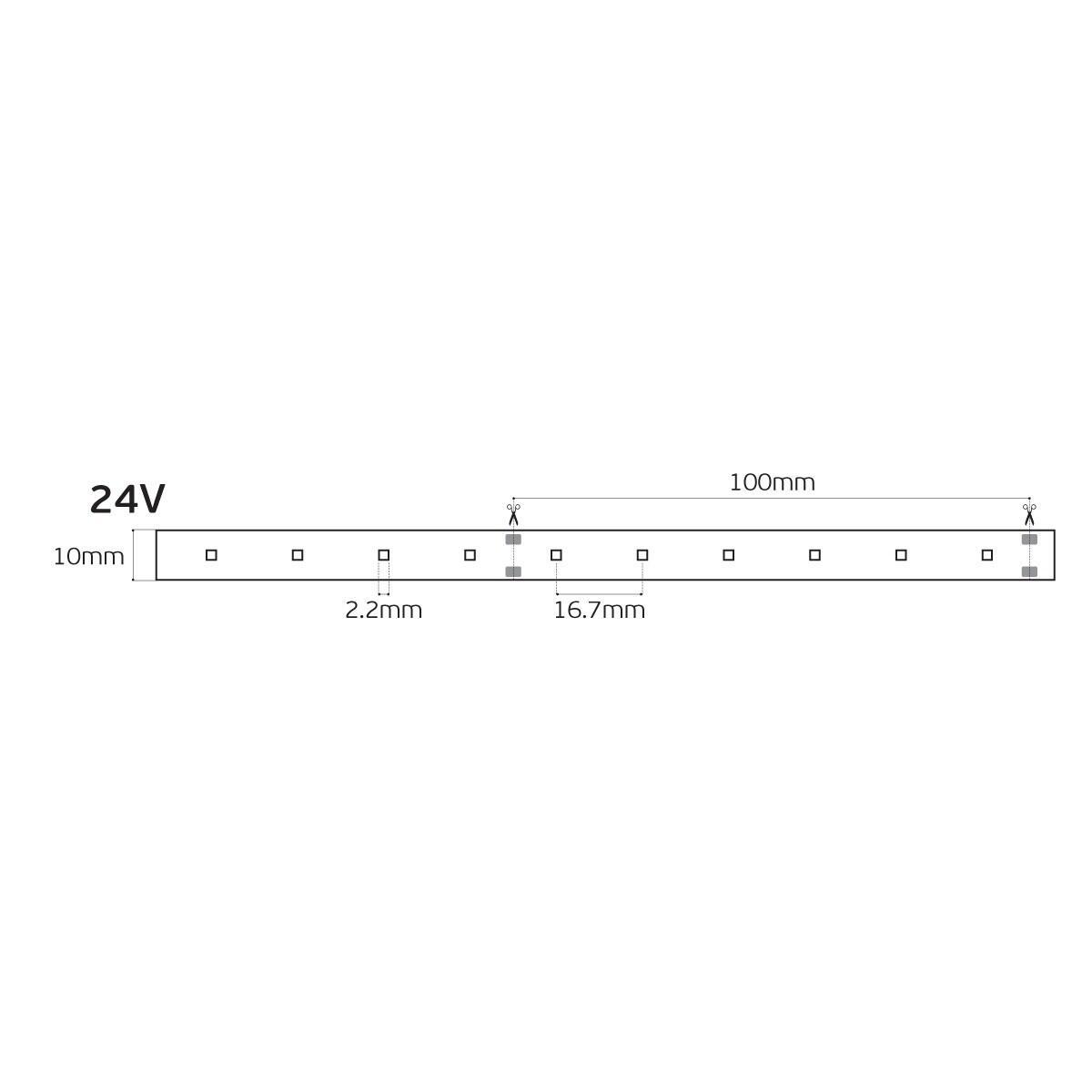 Taśma LED 24 V CRI90 IP20 2700 K (5 m)