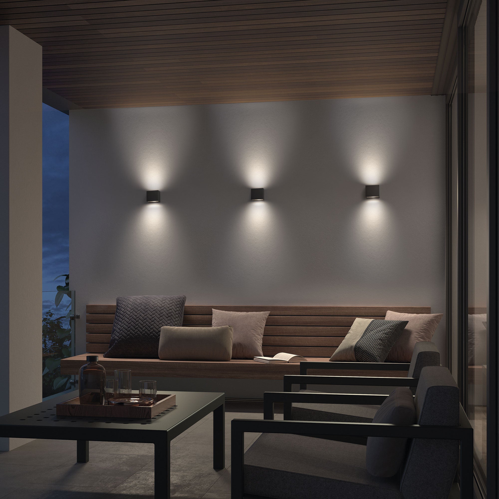 Dopo Isora up/down LED přisazené svítidlo hnědé