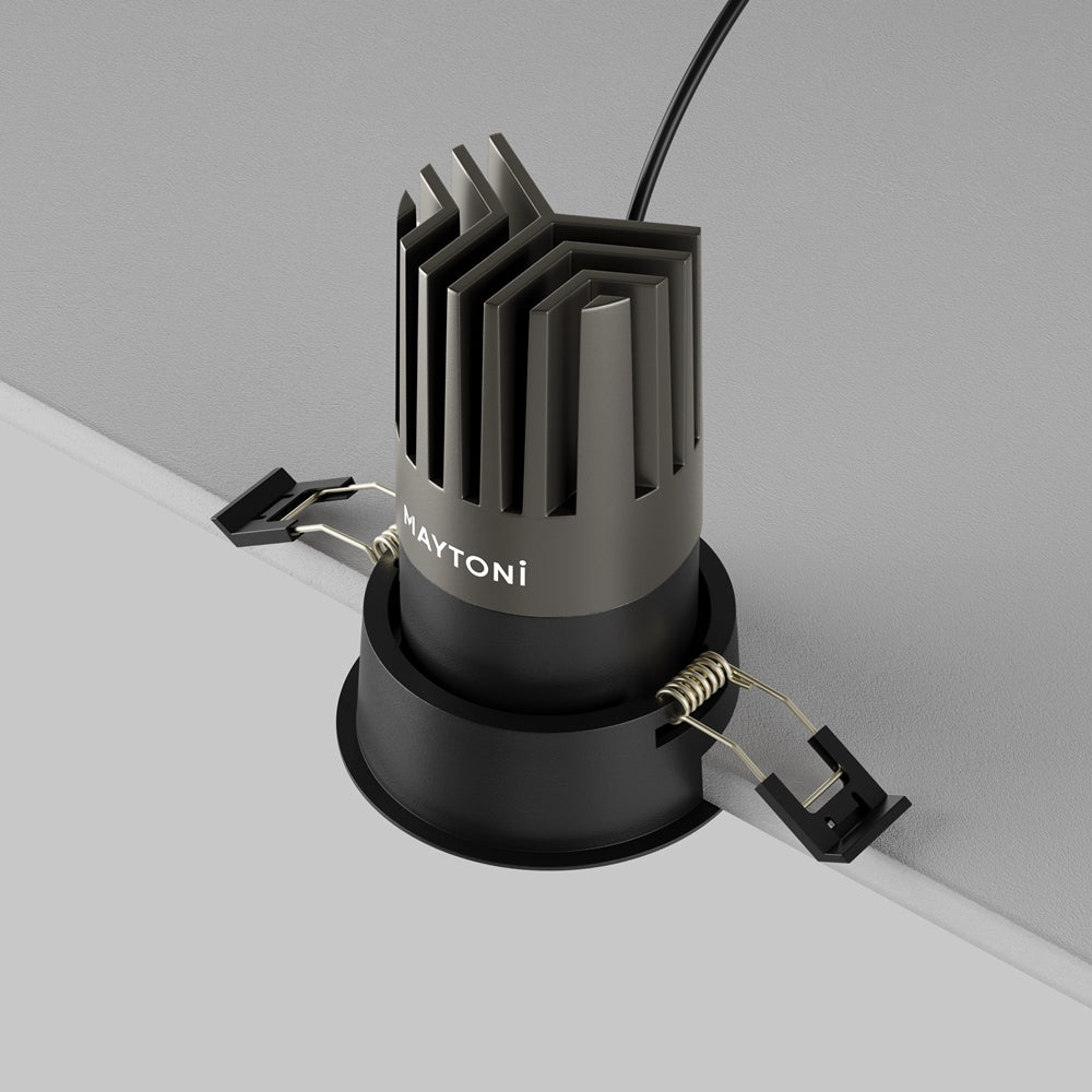 Maytoni downlight Dip LED 50° – wpuszczana oprawa okrągła w kolorze czarnym