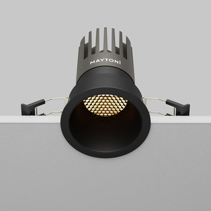Maytoni downlight Dip LED 50° – wpuszczana oprawa okrągła w kolorze czarnym