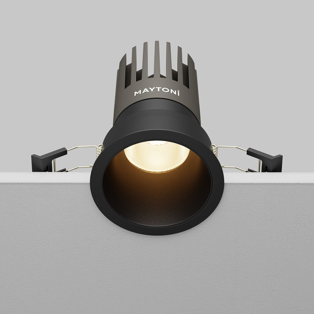 Maytoni downlight Dip LED 50° – wpuszczana oprawa okrągła w kolorze czarnym
