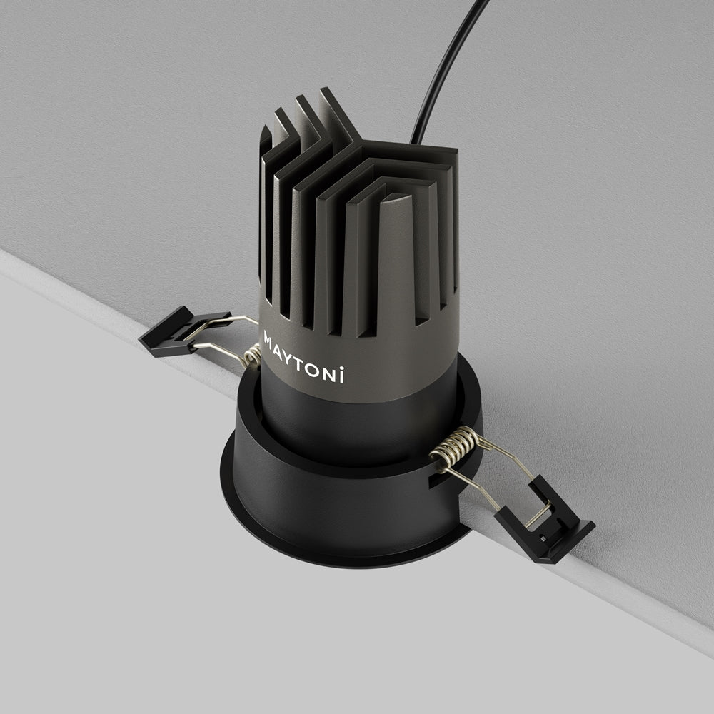 Maytoni downlight Dip LED 50° – wpuszczana oprawa okrągła w kolorze czarnym