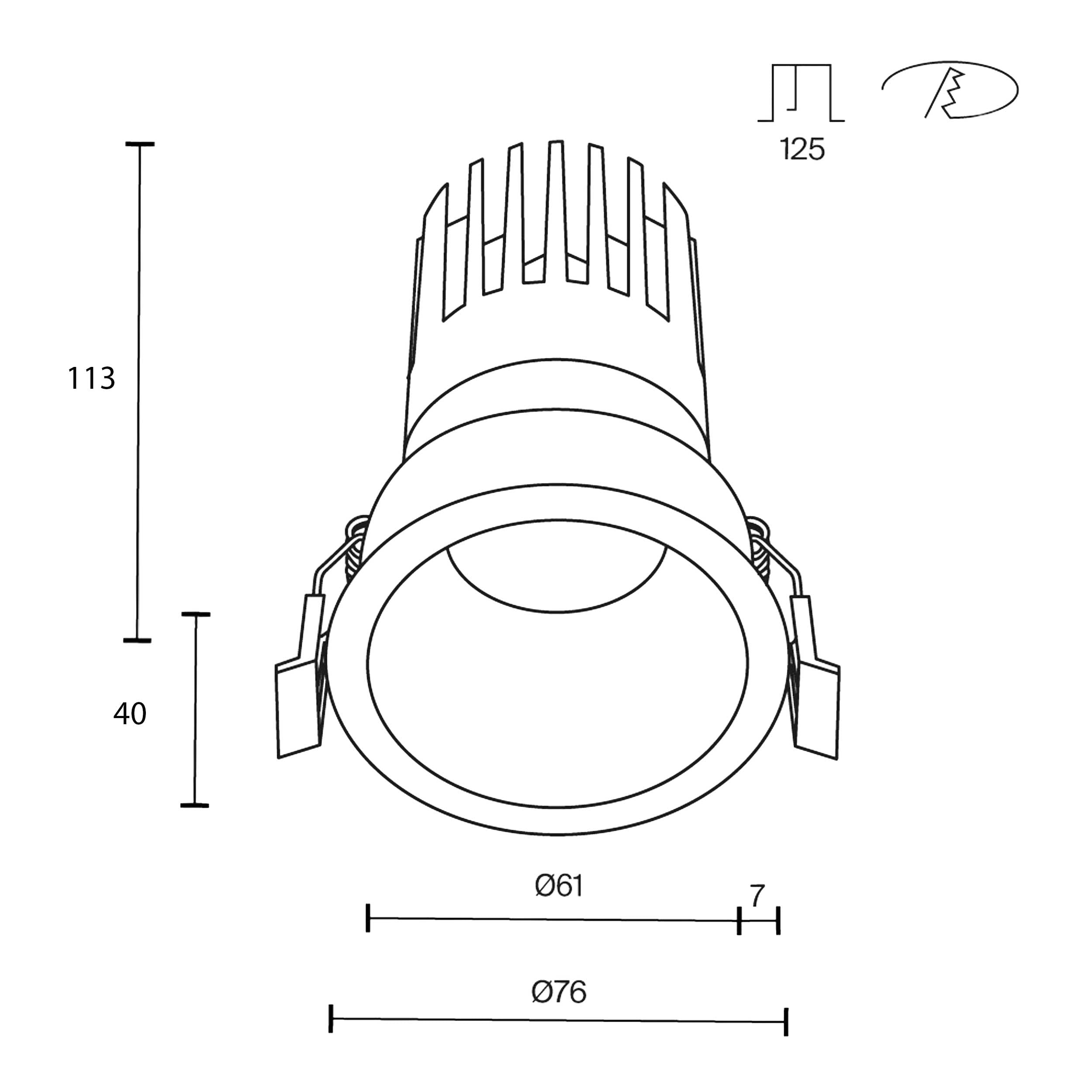 Maytoni downlight Dip LED 50° – wpuszczana oprawa okrągła w kolorze białym
