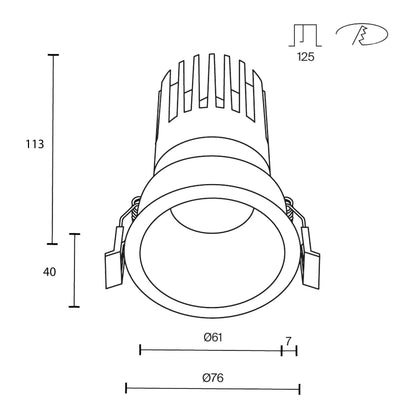 Maytoni downlight Dip LED 50° – wpuszczana oprawa okrągła w kolorze białym