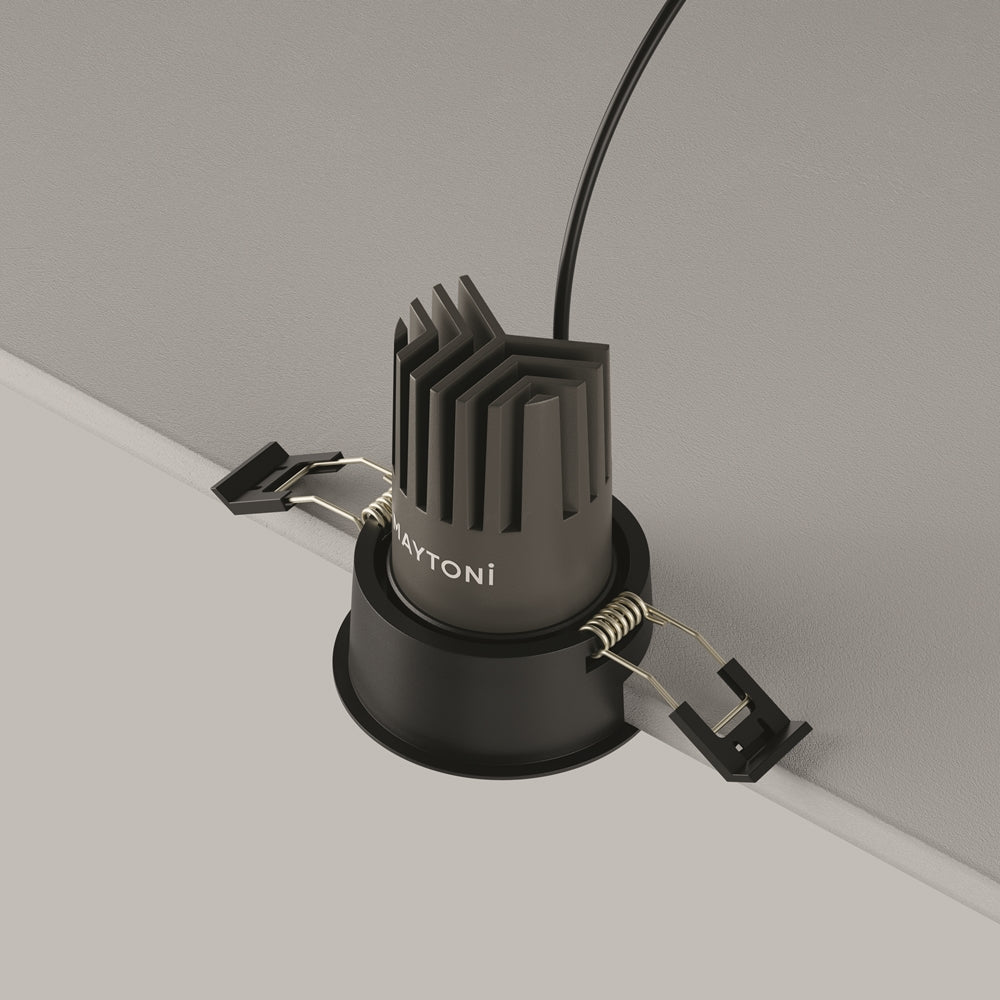 Maytoni downlight Dip LED 50° – wpuszczana oprawa okrągła w kolorze czarnym