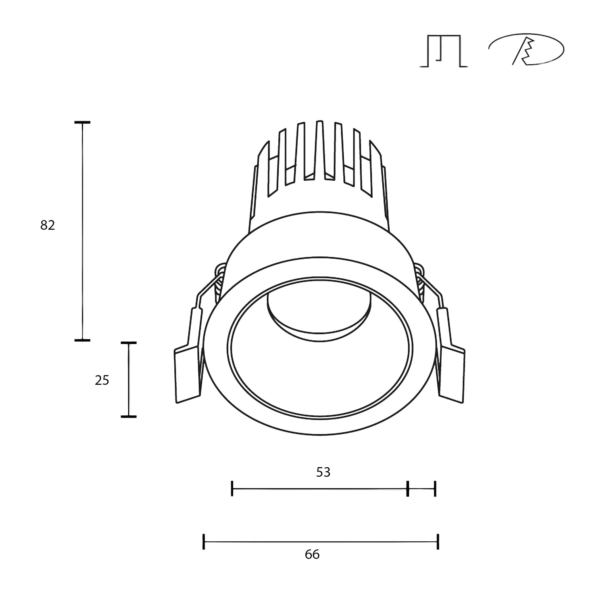 Maytoni downlight Dip LED 50° – wpuszczana oprawa okrągła w kolorze białym