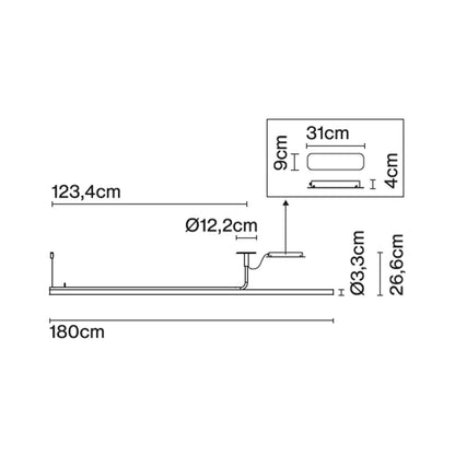 Marset Ambrosia Pro LED 120/180 – wisząca oprawa liniowa