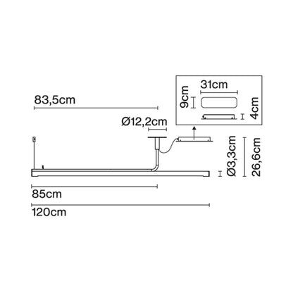 Marset Ambrosia Pro LED 120/180 – wisząca oprawa liniowa