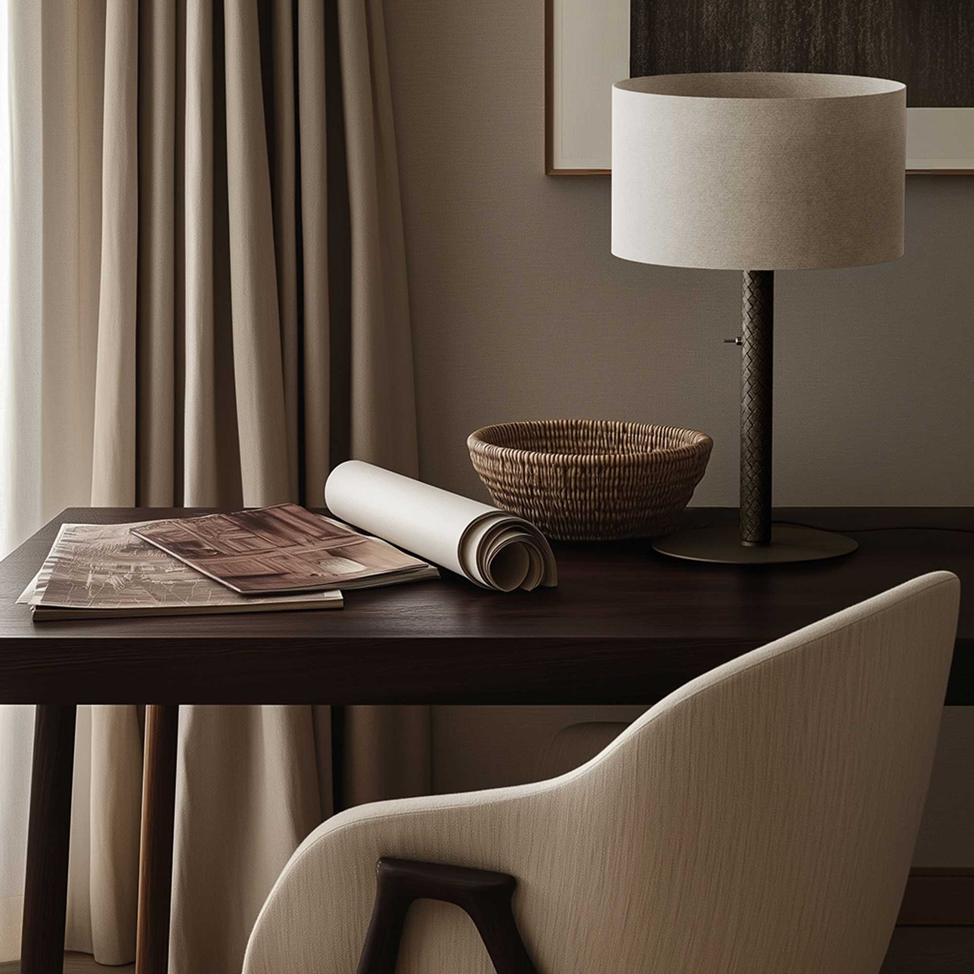 Aromas Coco E27 stolní kožené svítidlo