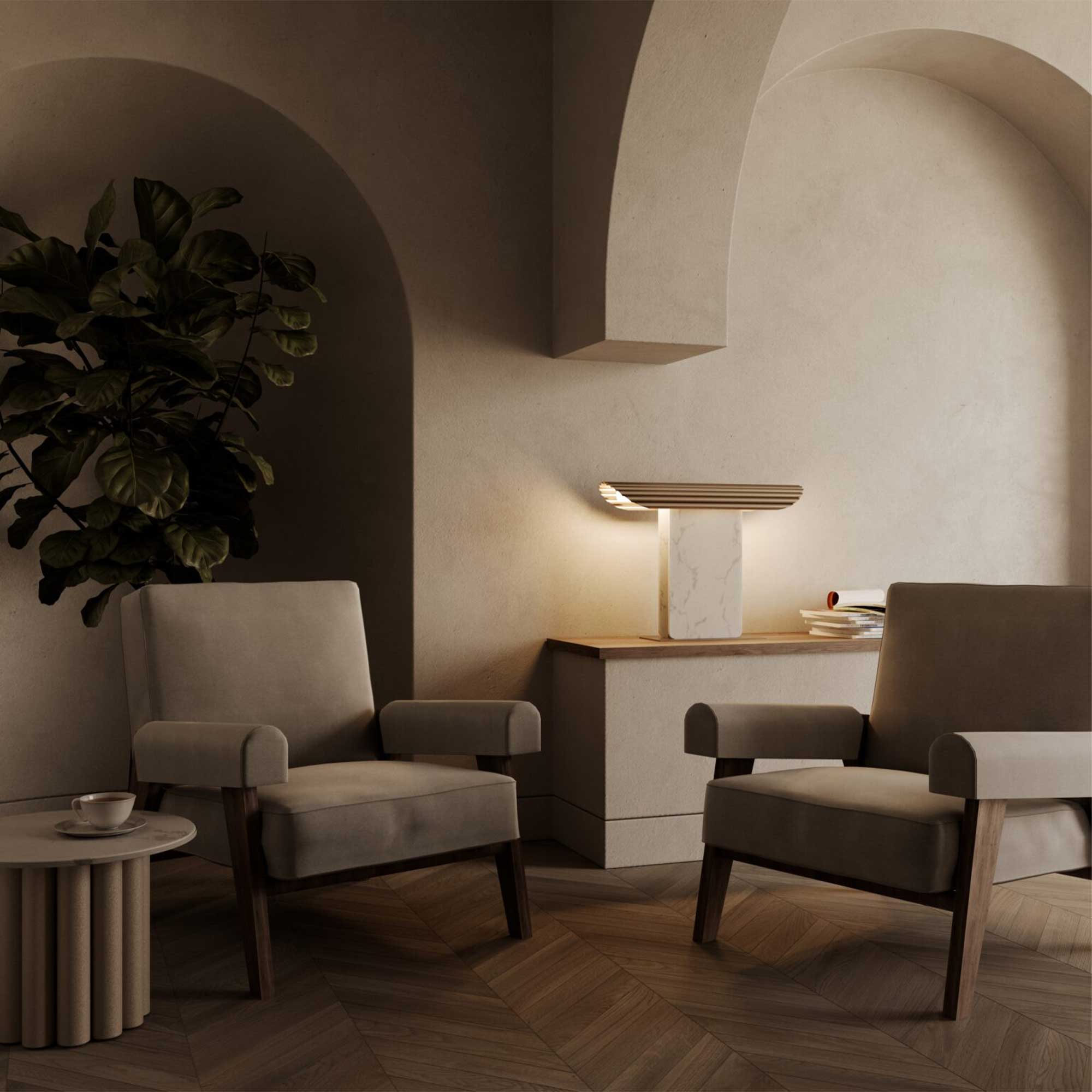 Aromas Hold G9 stolní mramorové svítidlo