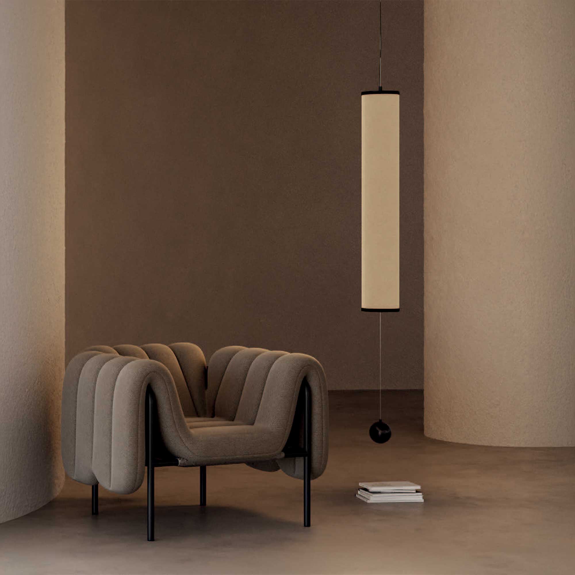 Aromas Nooi L T8 závěsné svítidlo lněné