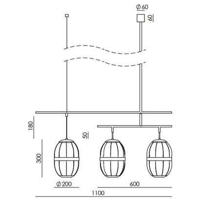 Aromas Pull G9 závěsný lustr