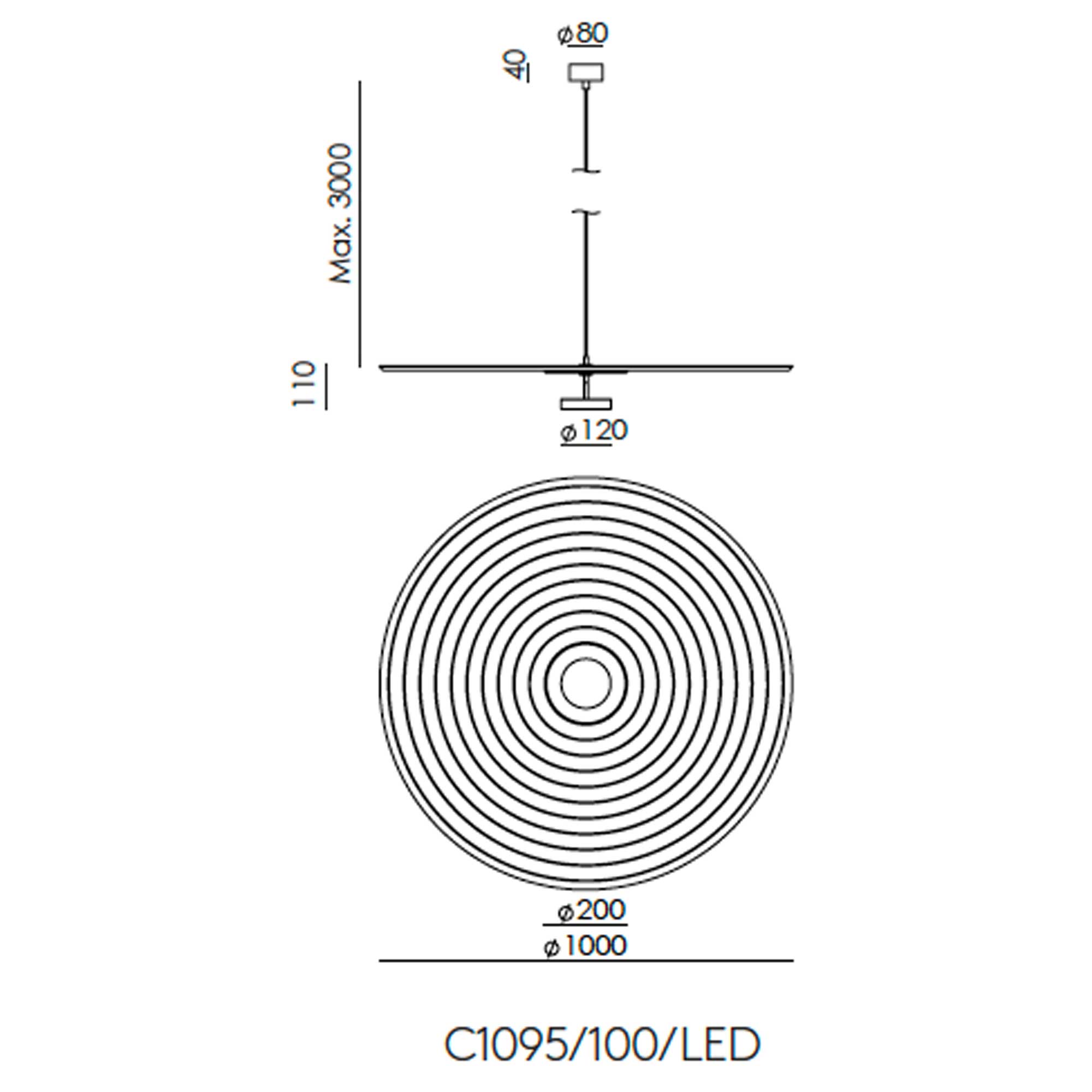Aromas Tico LED závěsné akustické svítidlo