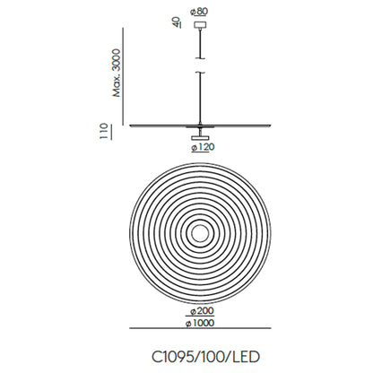 Aromas Tico LED závěsné akustické svítidlo