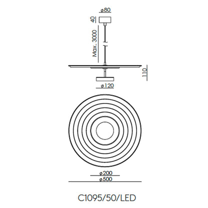 Aromas Tico LED závěsné akustické svítidlo