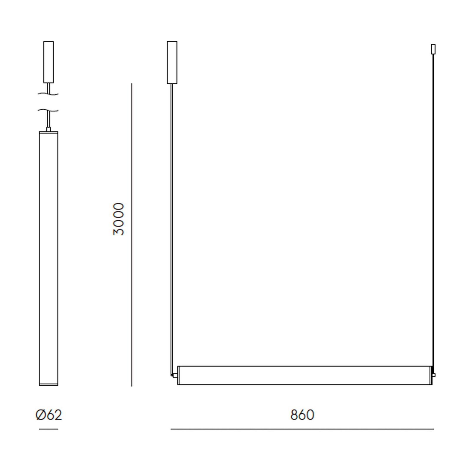 Lampa wisząca LED Aromas Tube