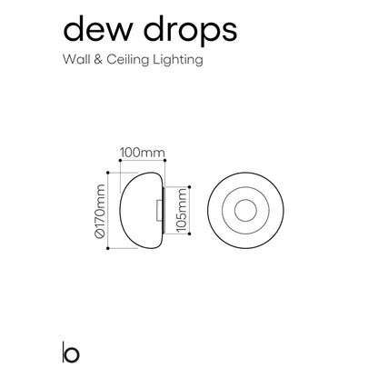 Bomma Dew Drops LED skleněné přisazené svítidlo