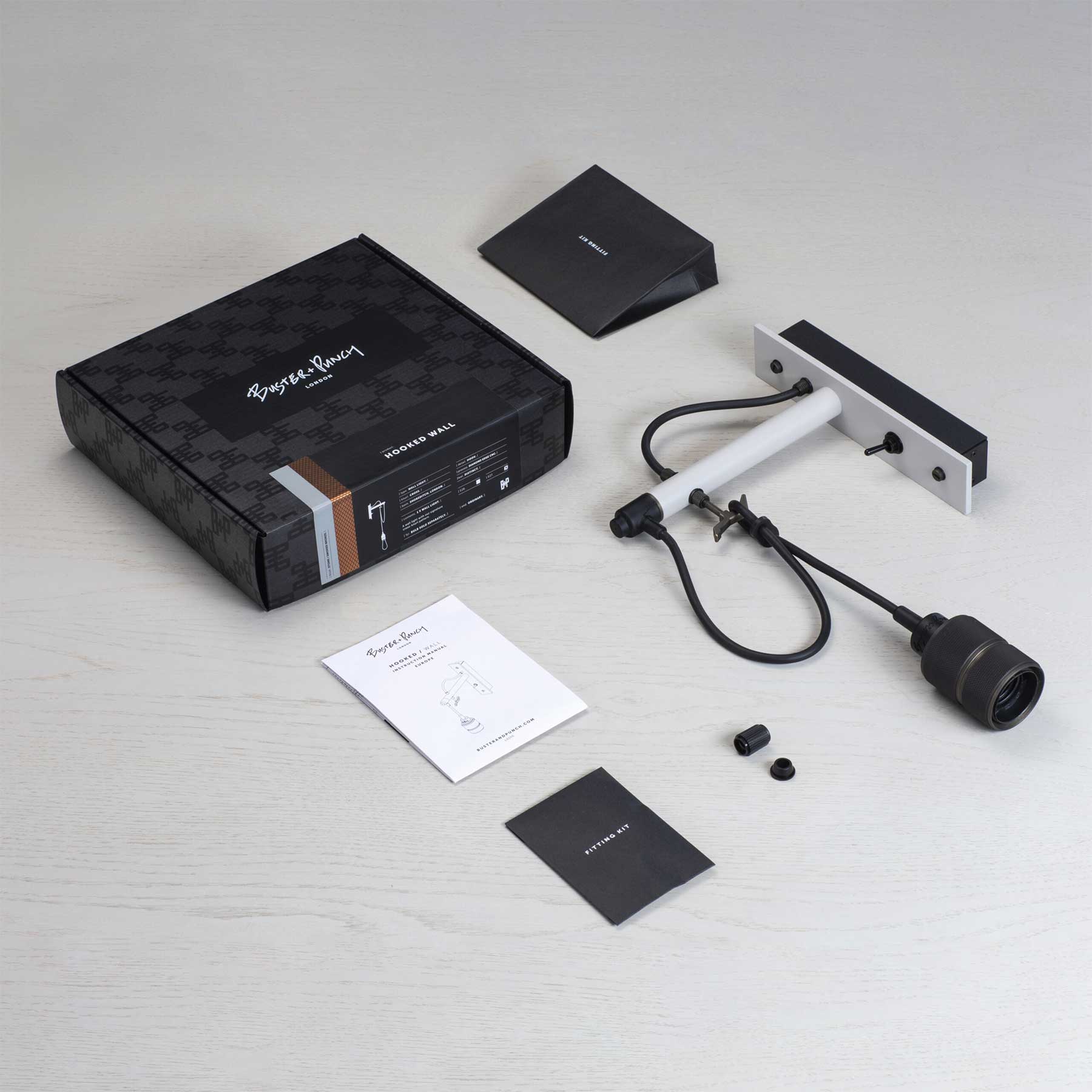 Buster & Punch E27 HOOKED nástěnné kamenné svítidlo