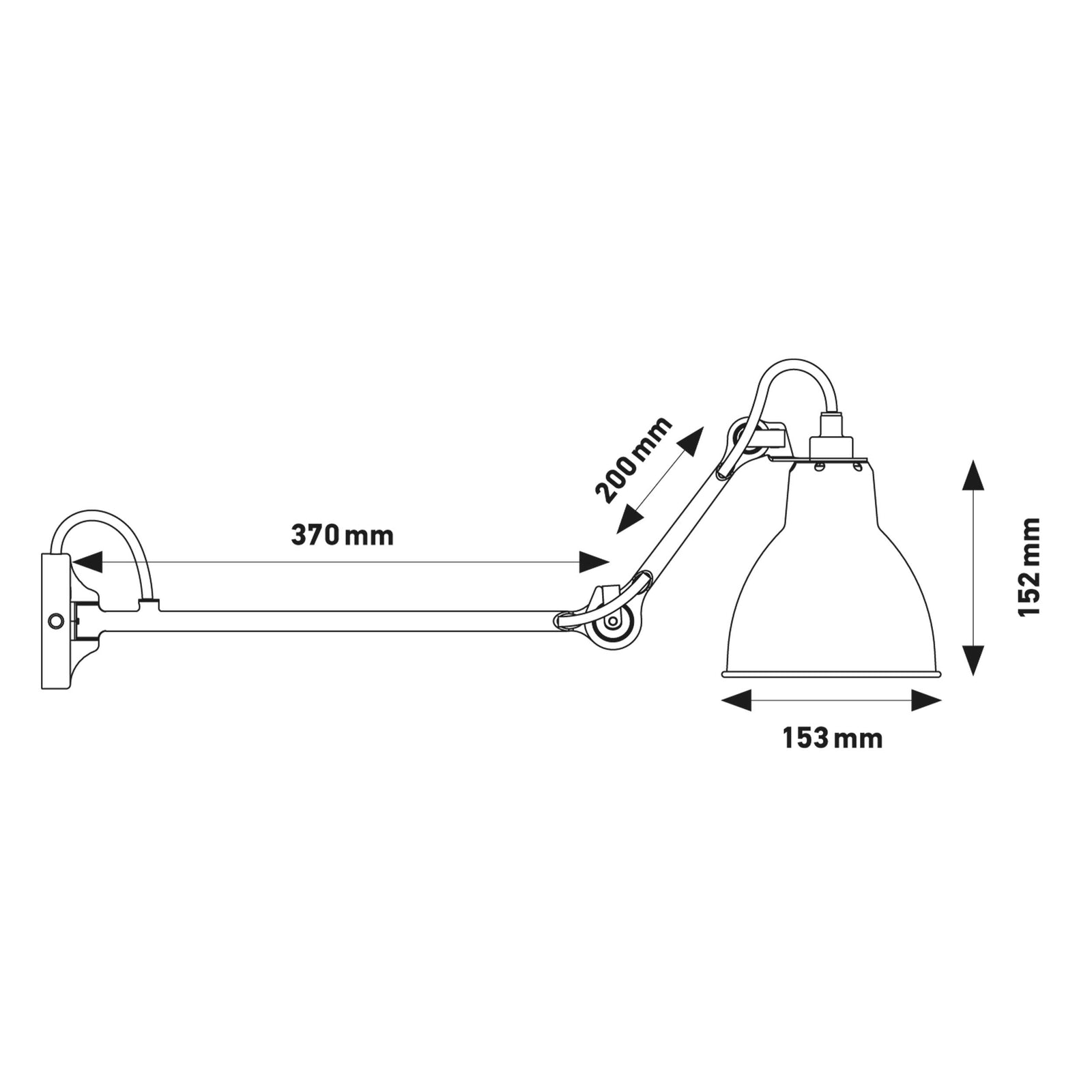 DCW éditions Lampe Gras N°204 L40 E27 kinkiet ścienny