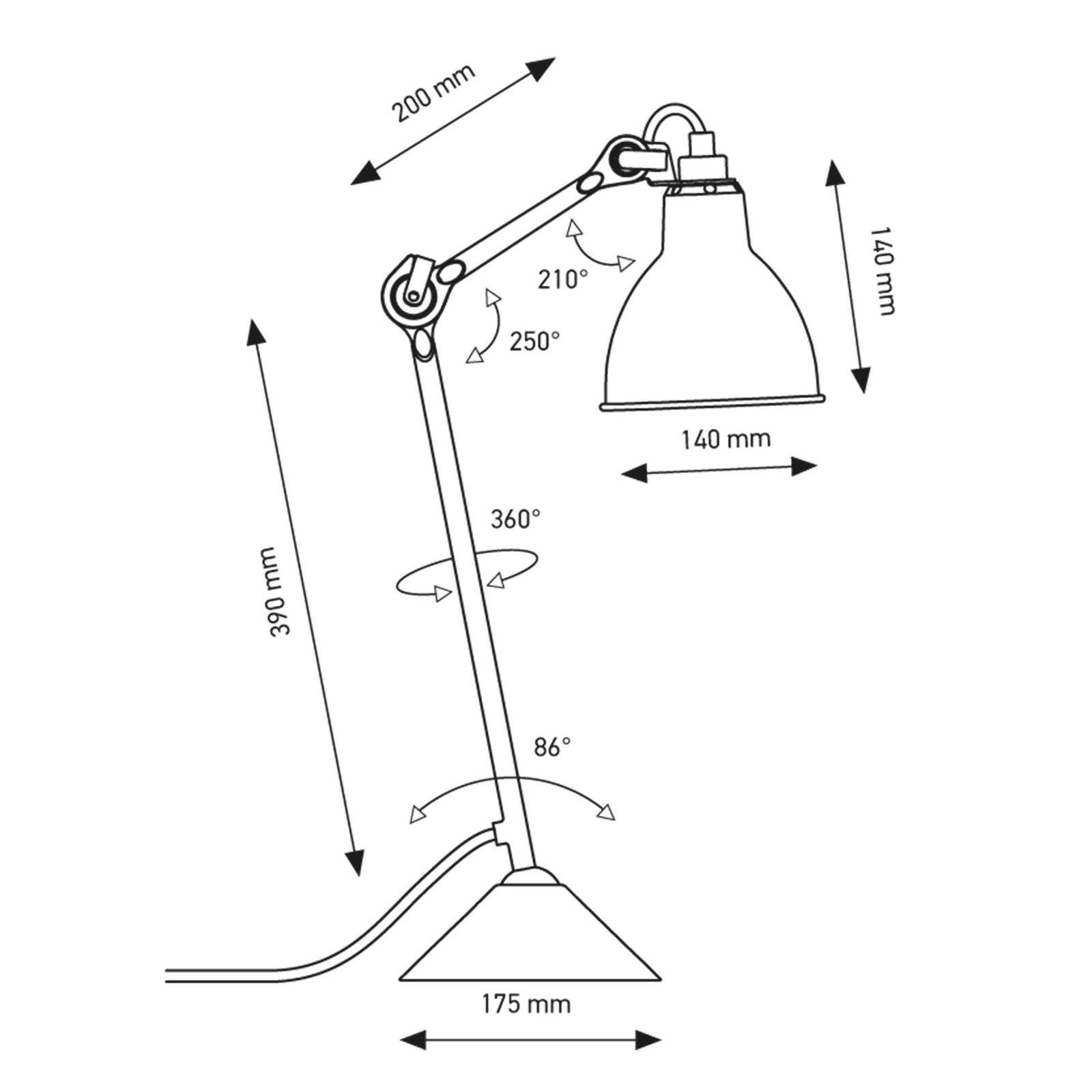 DCW éditions Lampe Gras N°205 E14 lampa stołowa