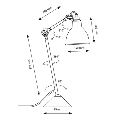 DCW éditions Lampe Gras N°205 E14 stolní svítidlo