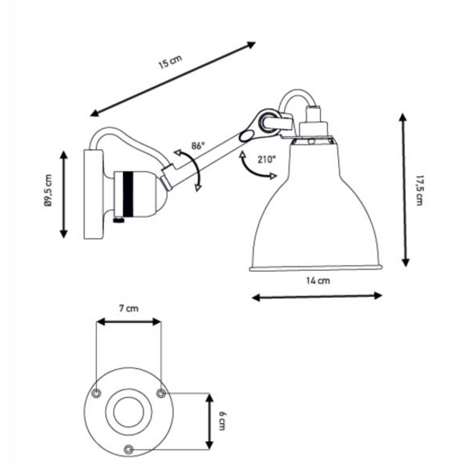 DCW éditions Lampe Gras N°304 E14 ścienna lampa łazienkowa IP64