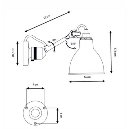 DCW éditions Lampe Gras N°304 E14 nástěnné koupelnové svítidlo IP64