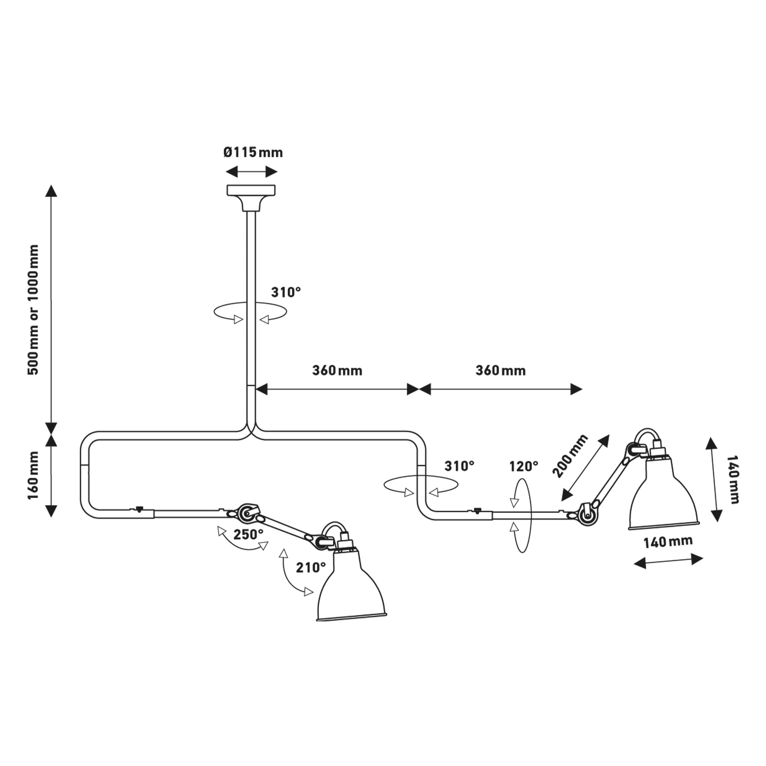 DCW éditions Lampe Gras N°312 E14 stropní svítidlo