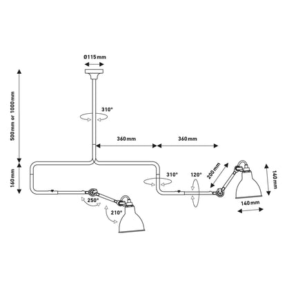DCW éditions Lampe Gras N°312 E14 stropní svítidlo
