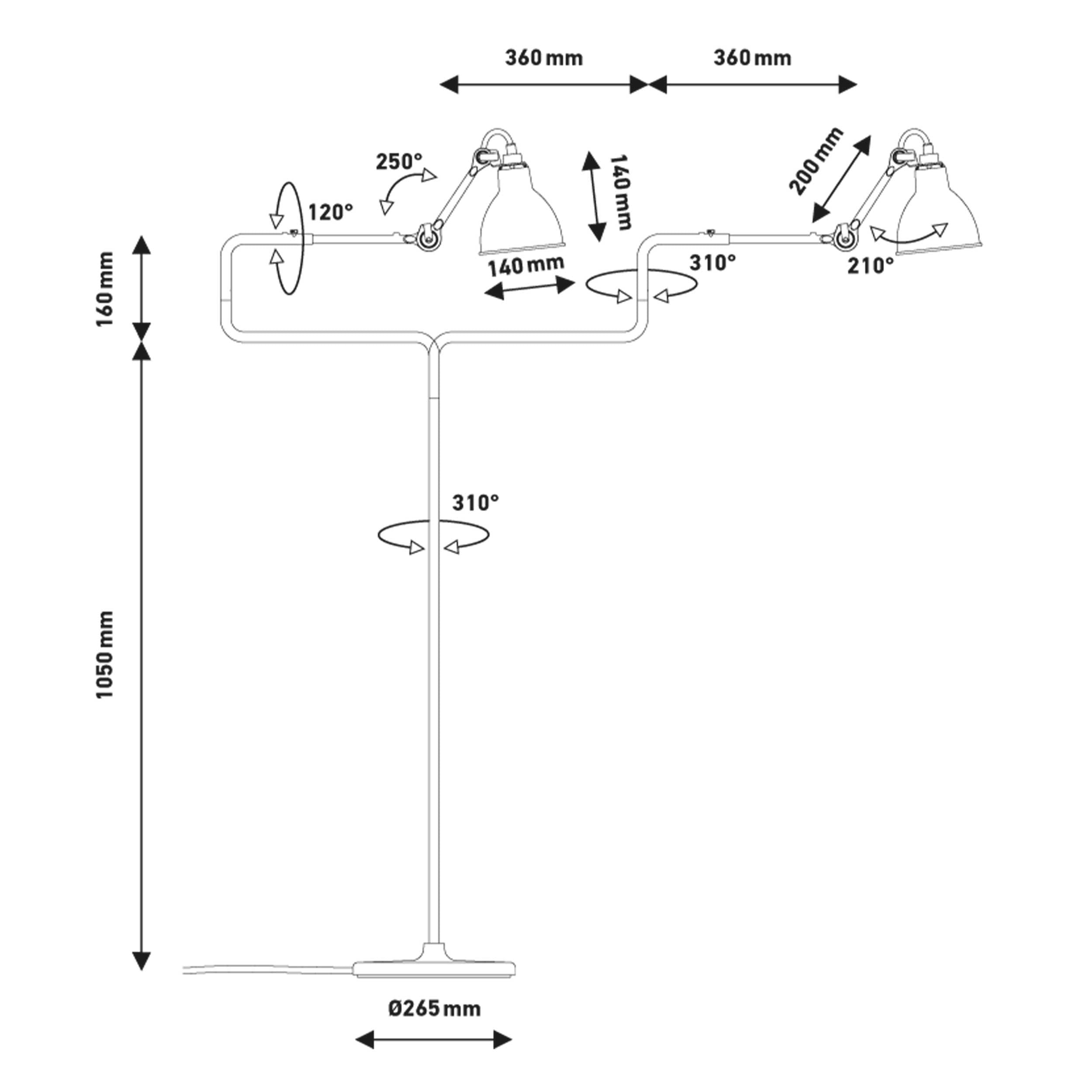 DCW éditions Lampe Gras N°411 E14 stojací svítidlo