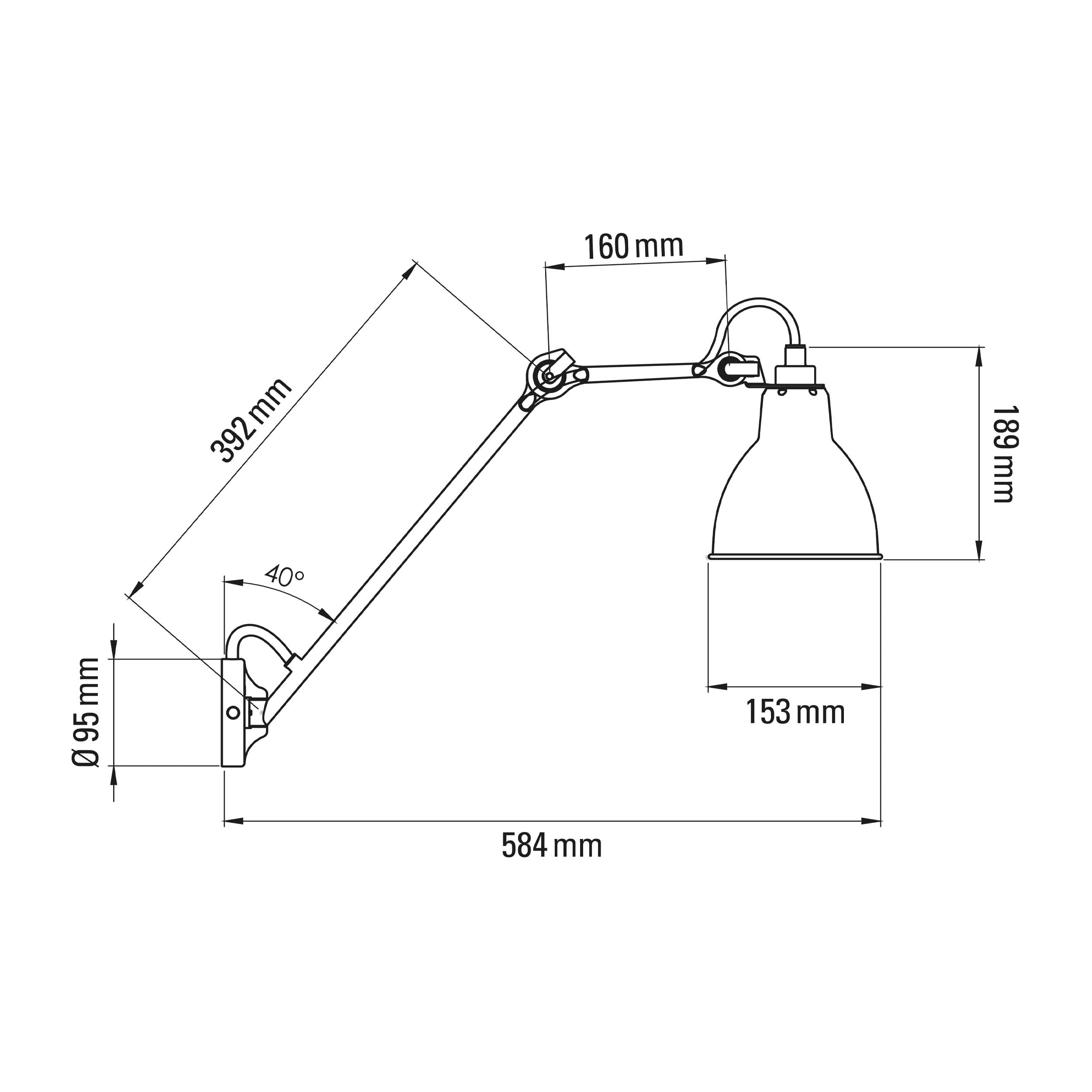 DCW éditions Lampe Gras N°122 E27 nástěnné svítidlo