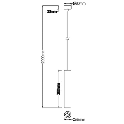 Faneurope Fluke GU10 závěsné válcové svítidlo