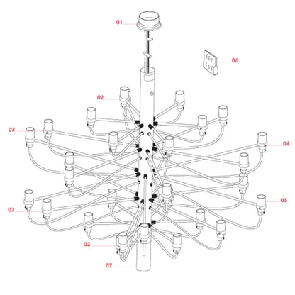 Flos 2097 E14 závěsný lustr