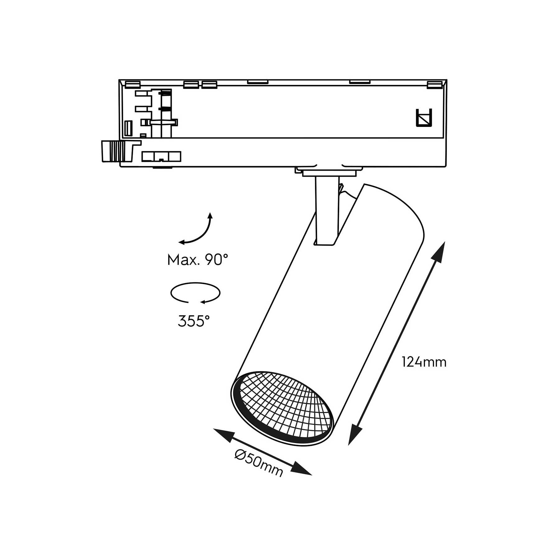 KARIZMA luce Caro LED svítidlo pro 3F lištu bílé