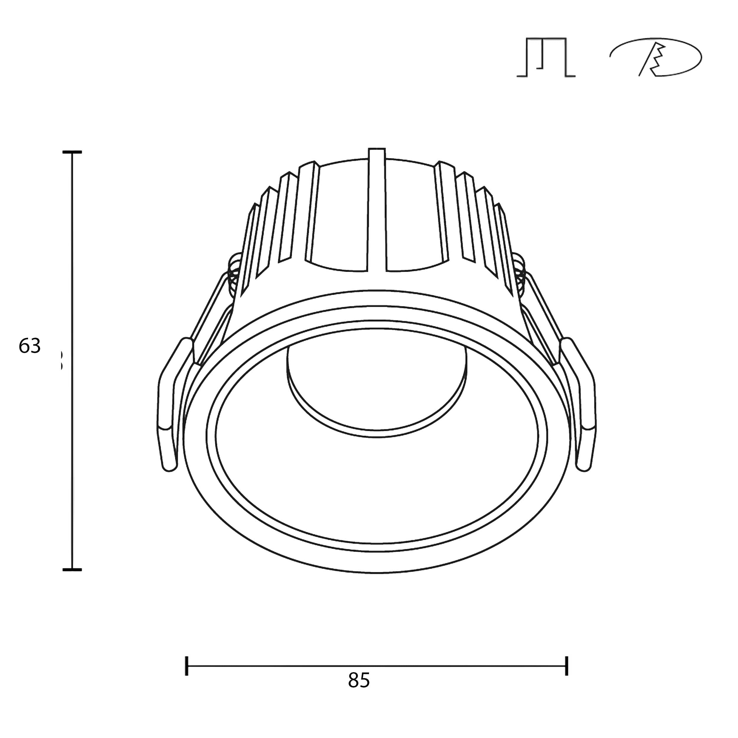 Maytoni downlight Alfa LED 36° – wpuszczana oprawa okrągła w kolorze czarnym