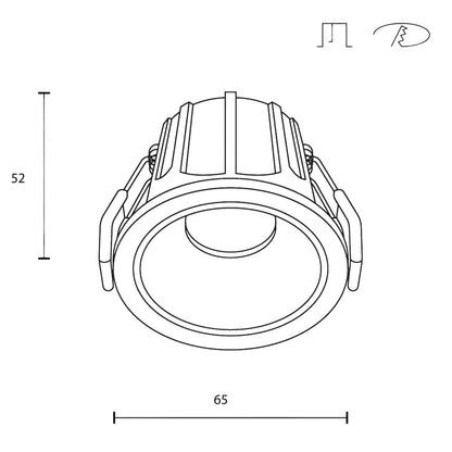 Maytoni downlight Alfa LED 36° – wpuszczana oprawa okrągła w kolorze czarnym