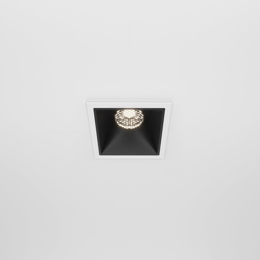 Maytoni downlight Alfa LED 10 W 36° – wpuszczana oprawa kwadratowa w kolorze czarnym